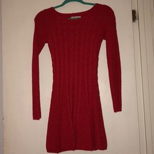 Little Red Sweater Dress